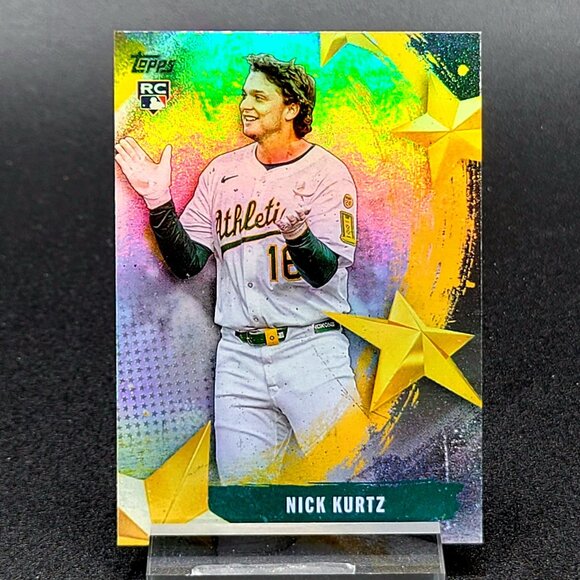 Three 2025 Nick Kurtz RC Fireworks, Stars of MLB, Donruss Rated Rookie Athletics - Picture 2 of 7
